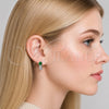 Rhodium Gold Filled Huggie Hoop, with Green Cubic Zirconia and White Micro Pave, Polished, Rhodium Finish, 02.310.0124.1.14
