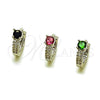 Rhodium Gold Filled Huggie Hoop, with Green Cubic Zirconia and White Micro Pave, Polished, Rhodium Finish, 02.310.0124.1.14
