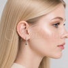 Rhodium Gold Filled Dangle Earring, with Green Cubic Zirconia and White Micro Pave, Polished, Rhodium Finish, 02.310.0125.15