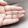 Rhodium Gold Filled Dangle Earring, with Green Cubic Zirconia and White Micro Pave, Polished, Rhodium Finish, 02.310.0125.15