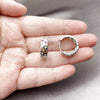 Rhodium Gold Filled Huggie Hoop, with Multicolor Cubic Zirconia, Polished, Rhodium Finish, 02.310.0127.18