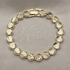 Oro Laminado Solid Bracelet, Gold Filled Style Teardrop Design, Polished, Golden Finish, 03.100.0077.08 (Thickness, 8 Inches Length)