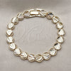 Oro Laminado Solid Bracelet, Gold Filled Style Teardrop Design, Polished, Golden Finish, 03.100.0077.08 (Thickness, 8 Inches Length)