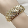 Oro Laminado Individual Bangle, Gold Filled Style Shell Design, Diamond Cutting Finish, Golden Finish, 07.100.0008 (30 MM Thickness, One size fits all)