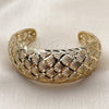 Oro Laminado Individual Bangle, Gold Filled Style Shell Design, Diamond Cutting Finish, Golden Finish, 07.100.0008 (30 MM Thickness, One size fits all)