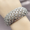 Rhodium Gold Filled Individual Bangle, Shell Design, Diamond Cutting Finish, Rhodium Finish, 07.100.0008.1 (30 MM Thickness, One size fits all)