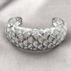 Rhodium Gold Filled Individual Bangle, Shell Design, Diamond Cutting Finish, Rhodium Finish, 07.100.0008.1 (30 MM Thickness, One size fits all)