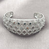 Rhodium Gold Filled Individual Bangle, Flower Design, Polished, Rhodium Finish, 07.100.0009.1 (25 MM Thickness, One size fits all)