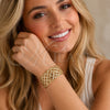 Oro Laminado Individual Bangle, Gold Filled Style Filigree Design, Polished, Golden Finish, 07.100.0010 (25 MM Thickness, One size fits all)