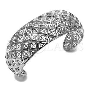 Rhodium Gold Filled Individual Bangle, Filigree Design, Polished, Rhodium Finish, 07.100.0010.1 (25 MM Thickness, One size fits all)