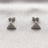 Rhodium Gold Filled Stud Earring, with White Micro Pave, Polished, Rhodium Finish, 02.100.0129.1