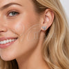 Rhodium Gold Filled Stud Earring, Butterfly Design, with White Micro Pave, Polished, Rhodium Finish, 02.100.0132.1