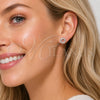 Rhodium Gold Filled Stud Earring, with White Micro Pave, Polished, Rhodium Finish, 02.100.0134.1