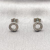 Rhodium Gold Filled Stud Earring, with White Micro Pave, Polished, Rhodium Finish, 02.100.0134.1