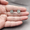 Rhodium Gold Filled Stud Earring, with White Micro Pave, Polished, Rhodium Finish, 02.100.0135.1