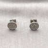 Rhodium Gold Filled Stud Earring, with White Micro Pave, Polished, Rhodium Finish, 02.100.0135.1