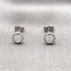 Rhodium Gold Filled Stud Earring, with White Micro Pave, Polished, Rhodium Finish, 02.100.0137.1