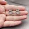 Rhodium Gold Filled Stud Earring, with White Cubic Zirconia, Polished, Rhodium Finish, 02.100.0139.1