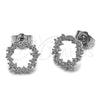 Rhodium Gold Filled Stud Earring, with White Cubic Zirconia, Polished, Rhodium Finish, 02.100.0139.1