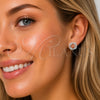 Rhodium Gold Filled Stud Earring, with White Cubic Zirconia, Polished, Rhodium Finish, 02.100.0140.1