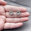 Rhodium Gold Filled Stud Earring, with White Cubic Zirconia, Polished, Rhodium Finish, 02.100.0140.1