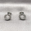 Rhodium Gold Filled Stud Earring, with White Cubic Zirconia, Polished, Rhodium Finish, 02.100.0140.1