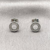 Rhodium Gold Filled Stud Earring, with White Micro Pave, Polished, Rhodium Finish, 02.100.0141.1