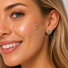 Rhodium Gold Filled Stud Earring, Heart Design, with White Cubic Zirconia, Polished, Rhodium Finish, 02.100.0142.1