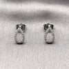 Rhodium Gold Filled Stud Earring, Teardrop Design, with White Micro Pave, Polished, Rhodium Finish, 02.100.0143.1