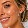 Rhodium Gold Filled Stud Earring, Cross Design, with White Micro Pave, Polished, Rhodium Finish, 02.100.0144.1