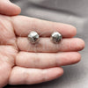 Rhodium Gold Filled Stud Earring, Diamond Cutting Finish, Rhodium Finish, 02.100.0120.2