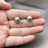 Rhodium Gold Filled Stud Earring, Ball Design, Diamond Cutting Finish, Rhodium Finish, 02.100.0119.2