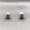 Rhodium Gold Filled Stud Earring, Ball Design, Diamond Cutting Finish, Rhodium Finish, 02.100.0119.2