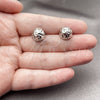 Rhodium Gold Filled Stud Earring, Ball Design, Diamond Cutting Finish, Rhodium Finish, 02.100.0117.2