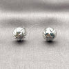 Rhodium Gold Filled Stud Earring, Ball Design, Diamond Cutting Finish, Rhodium Finish, 02.100.0117.2