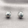 Rhodium Gold Filled Stud Earring, Ball Design, Diamond Cutting Finish, Rhodium Finish, 02.100.0055.4