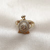 Oro Laminado Multi Stone Ring, Gold Filled Style Turtle Design, with White and Ruby Micro Pave, Polished, Golden Finish, 01.100.0002 (One size fits all)