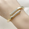 Oro Laminado Individual Bangle, Gold Filled Style with White Cubic Zirconia, Polished, Golden Finish, 07.413.0009.04 (18 MM Thickness, Size 4 (2.25 Diameter))