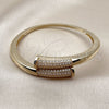 Oro Laminado Individual Bangle, Gold Filled Style with White Cubic Zirconia, Polished, Golden Finish, 07.413.0009.04 (18 MM Thickness, Size 4 (2.25 Diameter))