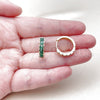 Oro Laminado Huggie Hoop, Gold Filled Style with Green Cubic Zirconia, Polished, Golden Finish, 02.413.0006.2.18