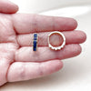 Oro Laminado Huggie Hoop, Gold Filled Style with Sapphire Blue Cubic Zirconia, Polished, Golden Finish, 02.413.0006.3.18