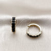 Oro Laminado Huggie Hoop, Gold Filled Style with Black Cubic Zirconia, Polished, Golden Finish, 02.413.0006.5.18