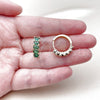 Oro Laminado Huggie Hoop, Gold Filled Style with Green Cubic Zirconia, Polished, Golden Finish, 02.413.0007.2.18