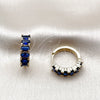 Oro Laminado Huggie Hoop, Gold Filled Style with Sapphire Blue Cubic Zirconia, Polished, Golden Finish, 02.413.0007.3.18