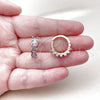 Oro Laminado Huggie Hoop, Gold Filled Style with Amethyst Cubic Zirconia, Polished, Golden Finish, 02.413.0007.4.18