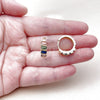 Oro Laminado Huggie Hoop, Gold Filled Style with Multicolor Cubic Zirconia, Polished, Golden Finish, 02.210.0025.1.18