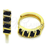 Oro Laminado Huggie Hoop, Gold Filled Style with Black Cubic Zirconia, Polished, Golden Finish, 02.210.0025.13.18