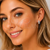 Rhodium Gold Filled Stud Earring, Teardrop Design, with White Micro Pave, Polished, Rhodium Finish, 02.266.0091