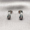 Rhodium Gold Filled Stud Earring, Teardrop Design, with White Micro Pave, Polished, Rhodium Finish, 02.266.0091