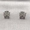 Rhodium Gold Filled Stud Earring, Butterfly Design, with White Cubic Zirconia, Polished, Rhodium Finish, 02.266.0092